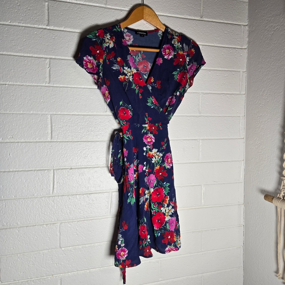 Yumi Kim Womens Wrap Dress Sunny Side Floral Viscose Rayon Bright Summer Flowy S